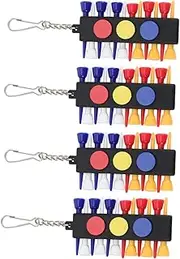 INOOMP Golf Tees Short Unbreakable Tee Carriers Set Plastic Tee Holders Chain for Golfing Supplies