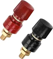 DXNQ 2PCS 3/8" Copper Battery Terminal Stud Connector, M10 Remote Pure Copper Battery Power Junction Post Block Kit, 10mm Terminal Binding Post Connectors for RV Car Boat Power