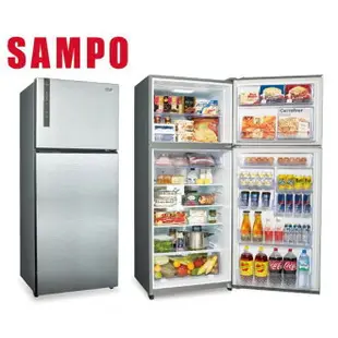 SAMPO聲寶 535L鋼板系列 變頻雙門冰箱冰箱 SR-B53D【寬75.4高185.5深76.6】