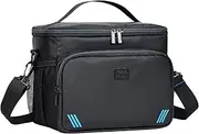 ZEEMO Insulated Lunch Bag for Men Women, Cooler with Adjustable Shoulder Strap, Leakproof Box for Work, Picnic, Black