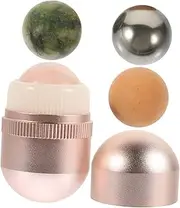 ARTSEWPLY 1 Set Cooling Jade Roller for Facial Massage Portable Eye Massaging Tool with Ice Jade Globe for Enhanced Absorption of Creams present for Mom Wife and Daughters
