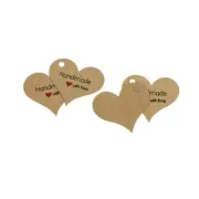 30 Heart Paper Tags Handmade With Love - TL116