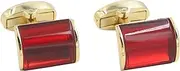 [AUSCUFFLINKS] 40th Anniversary Ruby Wedding Gift Husband | Cufflinks Gold Edge Red Cuff Links