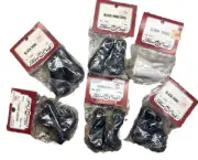 Fibre Crafts OS 5 pkgs Black Plastic Clown Shoes 2.5" long , 1 Clown Hands LOT