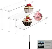 Acrylic Display Stands, Transparent Figurines Display Stand, 3/4 Tiers Perfumes Display Risers Cupcakes Shelf for Decoration and Organizer (30cm-3 layer)