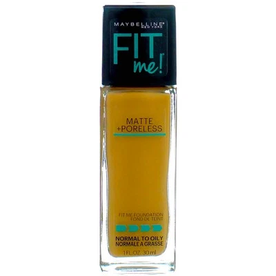 Maybelline Fit Me Matte + Poreless Liquid Foundation, Warm Honey 322, 1 fl oz