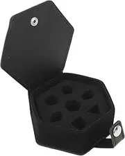 Deluxe PU Leather Hex Dice Tray Storage Box Tray, Portable Travel, Black, with Unique Hex Shape, for Game Nights, Gatherings