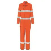 Boomerang Hi-Vis FR Coveralls With Reflective Tape Orange, 92 Regular