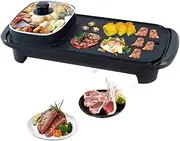 1300W 2-in-1 Large Nonstick Electric Griddle, Heat Up Fast Evenly Griddle Pan, Temperature Control, Non-stick Coating for Meal Indoor BBQ Grill Party