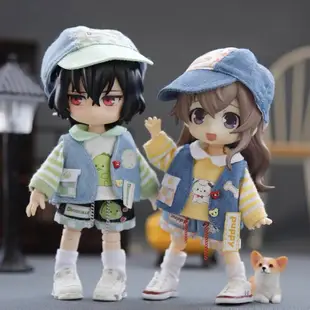 【現貨】ob11娃娃 小奶狗 小恐龍 套裝（GSC黏土娃 P9 YMY 12分bjd ob11 molly 可穿 娃衣）