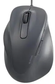 ELECOM Left Hand Wired USB Ergonomic Shape Mouse Silent Click 2000DPI 5