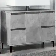 Sink Cabinet Concrete Grey 80x33x60 cm Engineered Wood