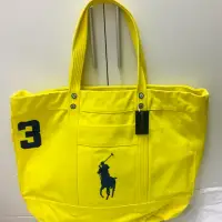 在飛比找蝦皮購物優惠-Polo Ralph Lauren 大馬3 厚磅帆布托特包 