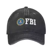 Swat F-FBI Logo Letter Men Women Baseball Cap Organization Distressed Denim Hats