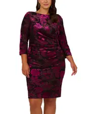 Adrianna Papell Metallic Floral Sheath Dress