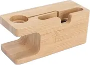 Bamboo Smart Phone Watch Charging Stand Storage Rack for Living Room and Bedroom Use