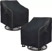 Outdoor Swivel Lounge Chair Cover 2 Pack,100% Waterproof Heavy Duty Outdoor Chai