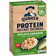 Quaker Apples & Cinnamon Flavored Protein Instant Oatmeal, 12.6 oz Paperboard Bo