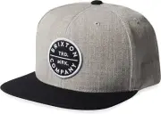 Brixton Pledge Snapback, Grey/Black, One Size