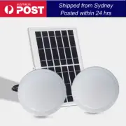 Dual Solar Ceiling Lights Sensor Remote Control Indoor Outdoor All Night Light