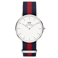 在飛比找森森購物網優惠-DW Daniel Wellington 經典藍紅帆布時尚女