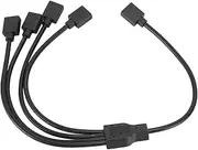 ARGB Splitter Cable, 1 to 4 Female to Female 3 Pin RGB Splitter Extension Cable for Computer Chassis CPU Cooler and 5V ARGB Fan (Black)