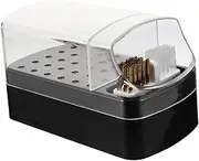 Healeved Nail Drill Bit Holder Box 30-hole Nail Drill Bit Storage Nail Drill Bit Container Cleaning Brush