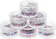 DEARMAMY Independence Day Nail Star Sequins Mixed Colors of Five Pointed Star Glitter Flakes for Nail Art Face Body Decorations for DIY Craft Projects