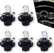 leechio T5 Dashboard Light, 12V 1.2W Waterproof Heat-resistant High Brightness Indicator Halogen Lamps, Standard Dock Plug and Play Indoor Light Bulb Replacement, Universal for Cars (White #DB501)
