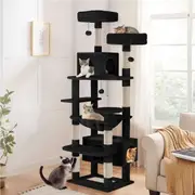 BEASTIE Cat Tree Tower Scratching Post Scratcher Condo House Furniture 184cm Black