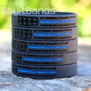 20 Vintage Flag Wristbands Featuring the Thin BLUE Line - New Police Bracelets