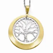 DESIGNER LESLIES SMALL STERLING SILVER & GOLD PLATED TREE OF LIFE PENDANT ONLY