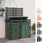 Double Wheelie Bin Storage Outdoor Garden Bin Shed Box Solid Wood Pine vidaXL