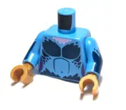 Lego - Minifigure Torso - Blue, Female, Animal Print, Gold Hands