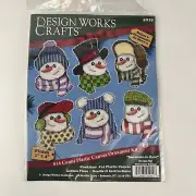 Snowmen In Hats Christmas Ornament Kit Design Works Crafts Plastic Canvas