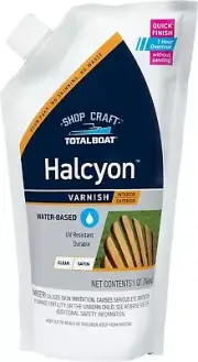 Durable Halcyon Clear Satin Marine Varnish | Easy Application & Cleanup, Quart