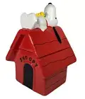 Snoopy & Woodstock Red Doghouse Sculpted Ceramic Cookie Jar Peanuts New NWOT