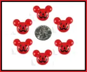 6 PC HALLOWEEN RED MICKEY PUMPKIN JACK O LANTERN FLATBACK FLAT BACK RESINS