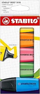 STABILO Highlighter - BOSS MINI - Pack of 5 - Assorted Colours