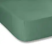 Plain Dyed Percale Jade Fitted Sheet 160 x 200 cm