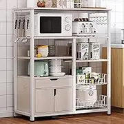 Kitchen Organizer Rack, for Kitchens with Storage Free Standing Kitchen Utility Cart Storage Shelf Organizer Utility Microwave Stands (Color : Pink, Size : 80x28x117cm)