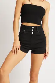 Black Skinny Short High Waist - Size 16XL, Women's Skinny Short
