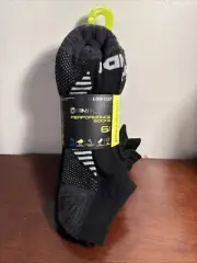 AND1 Men's Black Low Cut Performance Socks Size 6-12 Pack Of 6 New