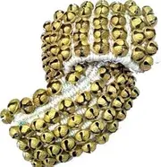 [OSNICA] Kathak Ghungroo Pair, (100+100) (14 No. Ghungroo) Big Bells Tied with Cotton Cord Indian Classical Dancers Anklet Musical Instrument