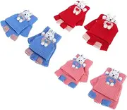 [SAFIGLE] Creative Clamshell Knitted Gloves of Half Finger Warm Gloves for Non Slip Design for Writing and Winter Activities