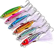 6pcs Metal Spoons Slow Pitch Jigs Sinking Lead Jig Fishing Lures Micro Butterfly Jigs Saltwater Jigging Bait