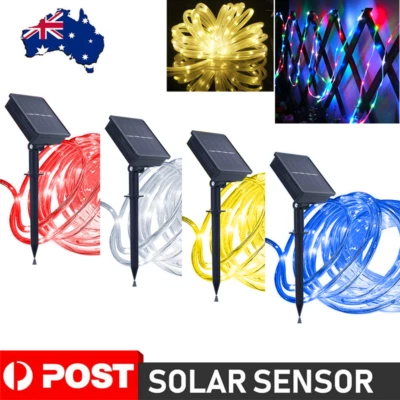10M Solar LED Rope String Lights Weatherproof Outdoor Twinkle Strip Patio Garden