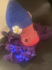 Crochet Octopus Purple N Pink W/ Glow In Dark Beads Handmade