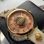 【VERSUS】VERSUS凡賽斯女錶型號VV00278(粉金錶面玫瑰金錶殼米白真皮皮革錶帶款)