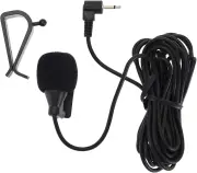 ECSiNG 1x Clip Microphone GPS Stereo Radio Wired Car Microphone Buckle Paste Type with Microphone Sponge Black 60Hz-15KHz, 2.5mm